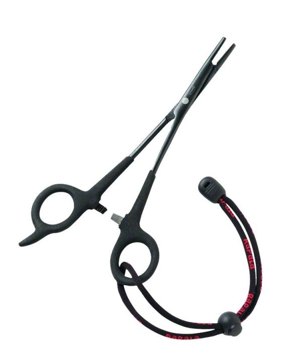 7-1/2 stainless steel forceps with 22" round lanyard"