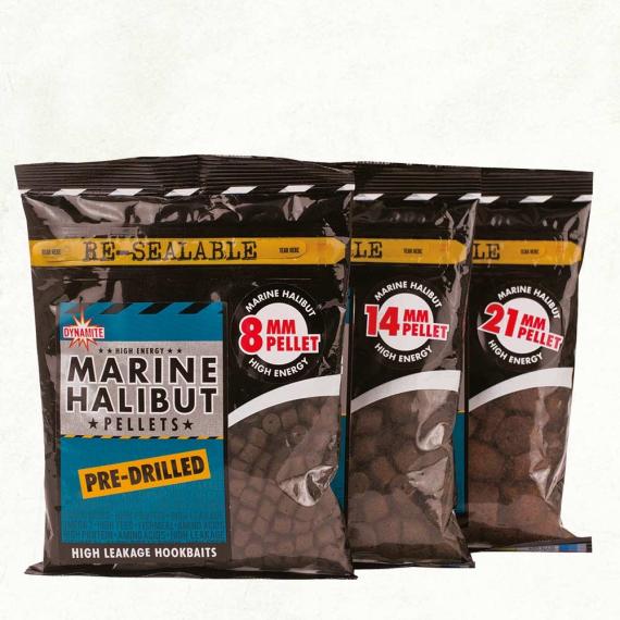 Marine halibut pellets - 21mm pre-drilled 350g