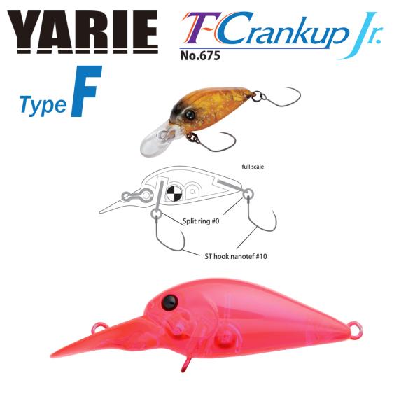 Vobler yarie 675 t-crankup jr type f 2.8mm 1.8gr culoare c18 clear pink y67518c18