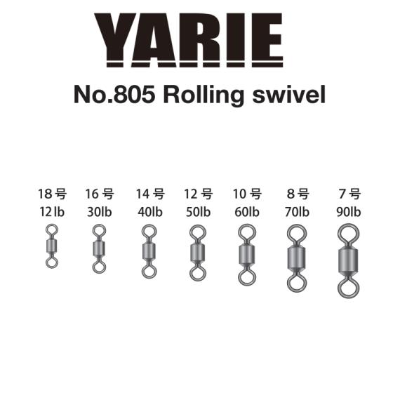 Vartej yarie 805 rolling swivel black 12lb 18 y8051218