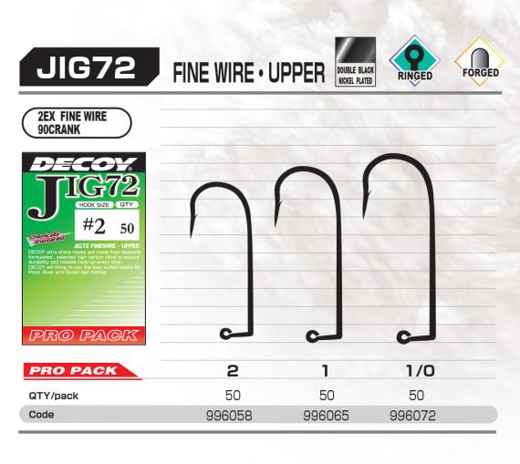 Carlige Offset Decoy Pro Pack JIG 72 Upper Fine Wire, 50buc/plic 996065