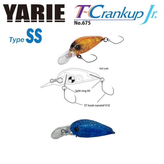 Vobler yarie 675 t-crankup jr type ss 2.8mm 2.1gr culoare c32 it blue y67521c32