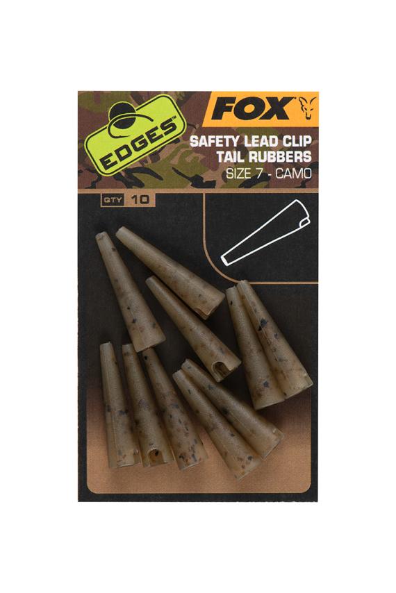 Fox edges camo safety lead clip tail rubbers (size 7) cac808