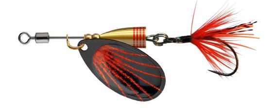 Spinner single ul2 cu carlig nr.0/2,8g black/red