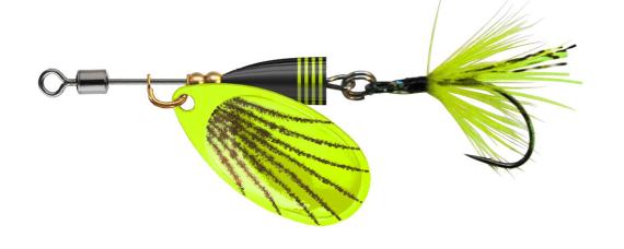 Spinner single ul2 cu carlig nr.0/2,8g chartreuse/black