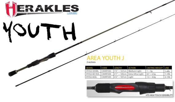 Youth trout area j hyjs2-601xul 6 1 187cm 0.7-2.5gr extra ultra light cahkyj04