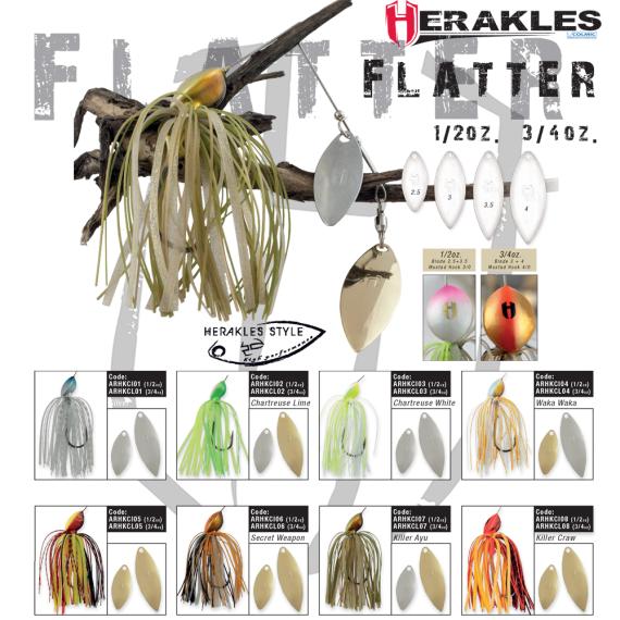 Spinnerbait Herakles Flatter, Chartreuse/White, 14g ARHKCI03