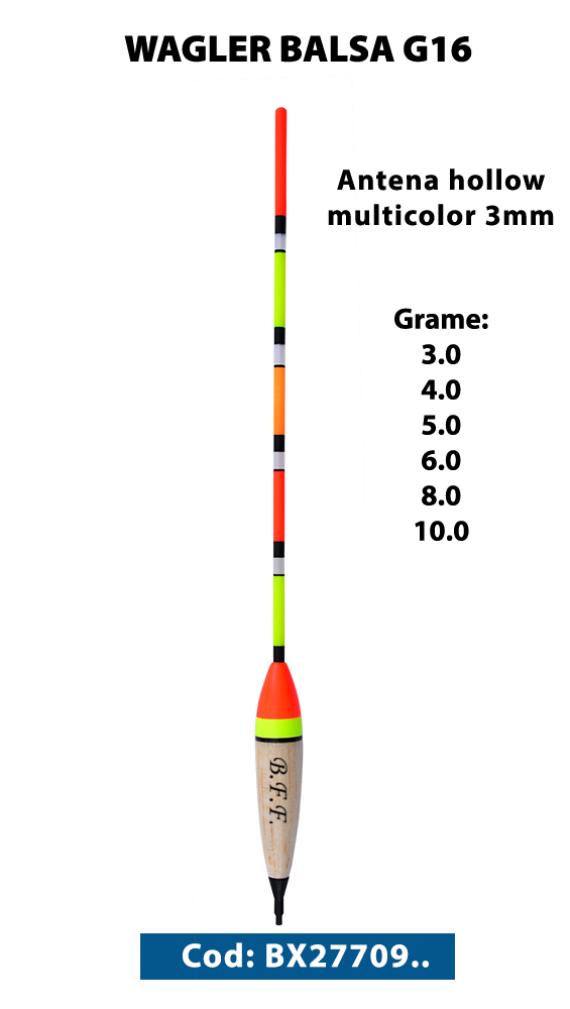 Wagler balsa g16 3gr hollow multicolor 3.0mm bx2770903