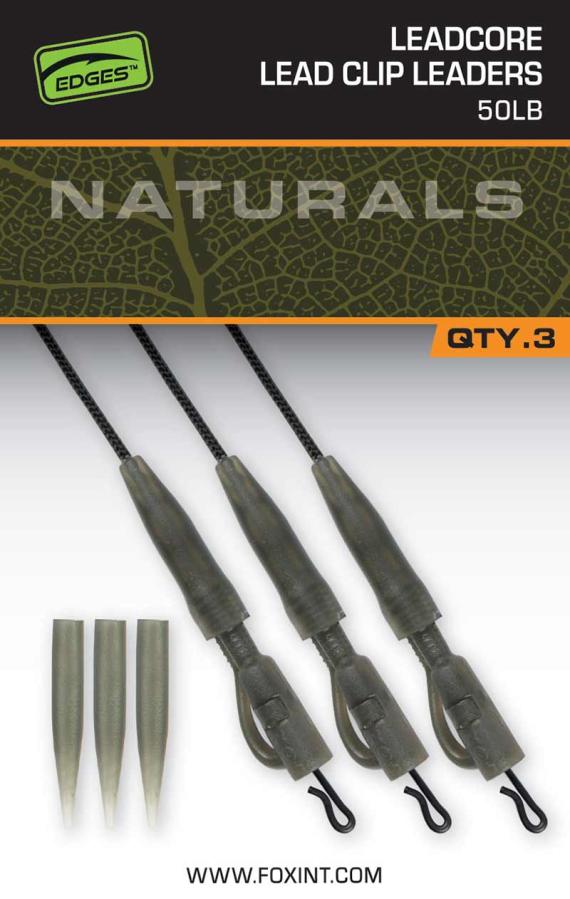 Fox edges™ naturals leadcore power grip lead clip leaders cac852