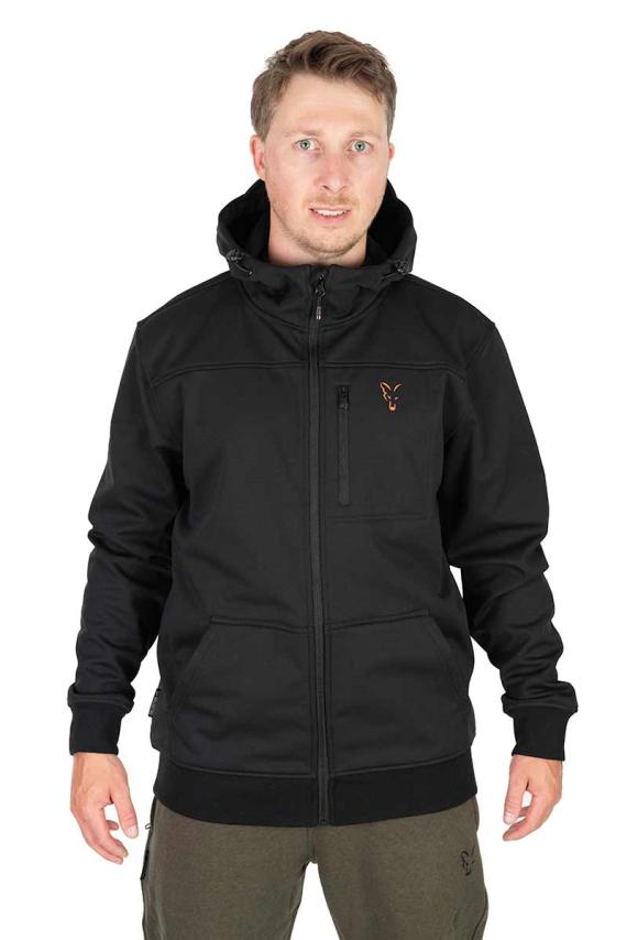 Fox collection soft shell jacket black & orange ccl263