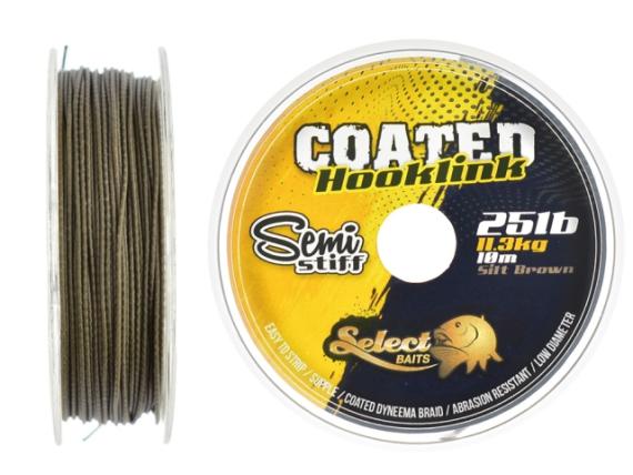 Fir textil coated hooklink semi-stiff, Select baits