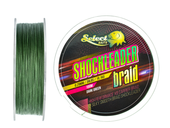 Fir textil shockleader x8 braid dark green 100m Select baits