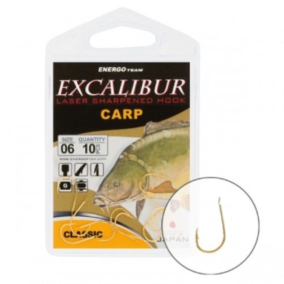 Carlige excalibur carp classic gold nr 2 (8buc/pli