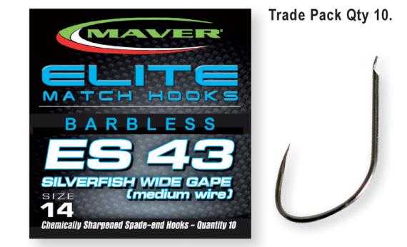 Carlige Maver Seria Invincible ES43 Silverfish Wide Gape (Medium Wire), 10buc/plic G1070