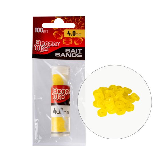 Inele Elastice Benzar Bait Band, Yellow, 100buc/plic