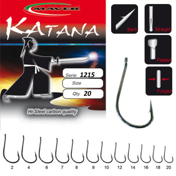 Carlige katana 1215 negru nr 12 1215a012