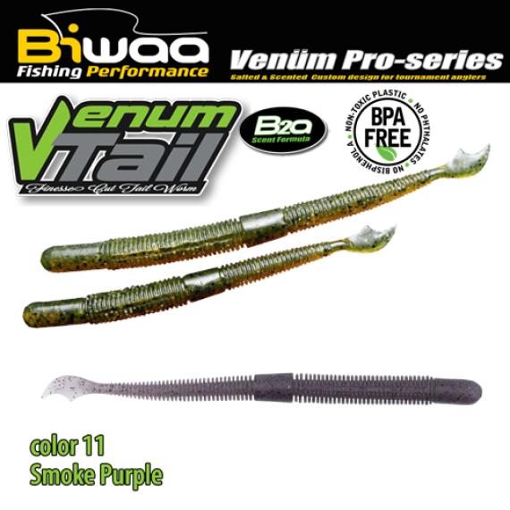 Shad Biwaa Venum Tail Smoke Purple, 10cm, 10buc/plic B001094