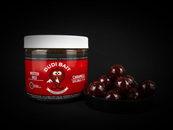 Boilies Solubil de Carlig Dudi Bait Mister Red Glazurate, Squid&Cranberry, 20mm, 100g