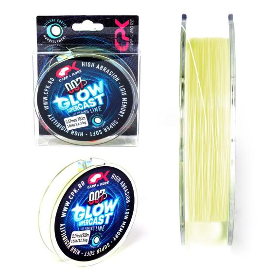 Fir Monofilament CPK Glow Supercast, Alb Stralucitor, 300m