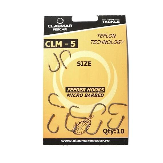 Carlige Feeder Claumar CLM-5 Micro Barbed Teflon Technology 10Buc/Plic Nr 10 clm222176