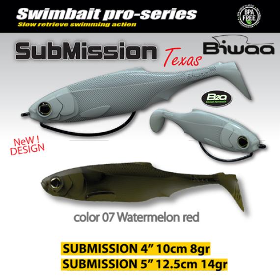 Shad Biwaa Submission Watermelon Red 13cm, 3buc/plic B000843