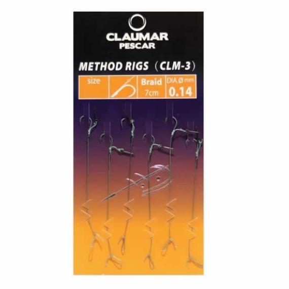 Carlige Legate Feeder Cu Spin Claumar Method Rigs Carlig Clm-3 Nr 8 7cm Fir Textil 0.14mm 6 Buc/plic clm242853