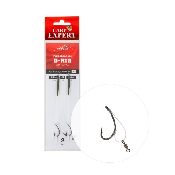 Carp expert fluorcarbon d-rig with swivel 42879-010