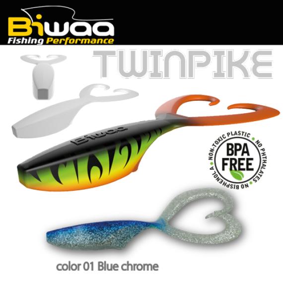 Naluca Biwaa Twinpike Blue Chrome 15cm, 3buc/plic B000847