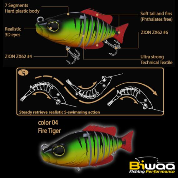 Vobler Swimbait Biwaa Seven Section Fire Tiger 15cm B000216