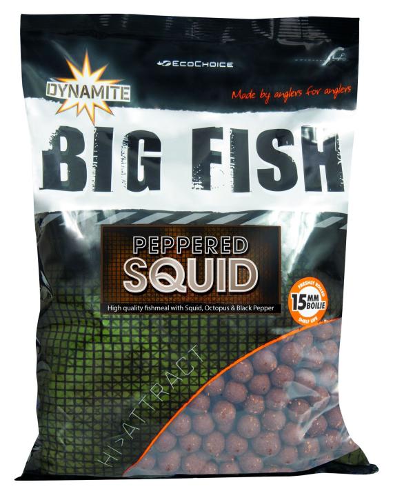 Peppered squid boilies 15mm 1kg
