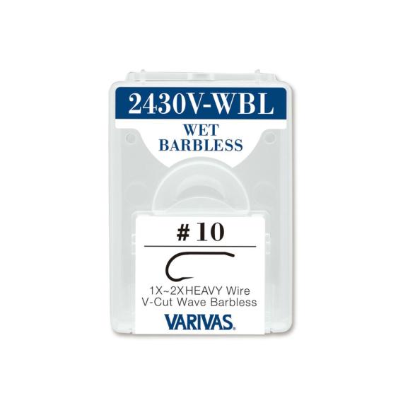 Carlige fly 2430v-wbl wet v-cut 1x 2x heavy nr 8 barbless vcv243008