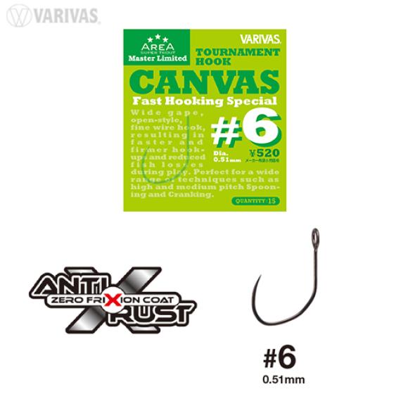 Carlig Varivas Super Trout Area Tournament Canvas, Fast Hooking Special Nr.6, 15buc/plic VC13STA06