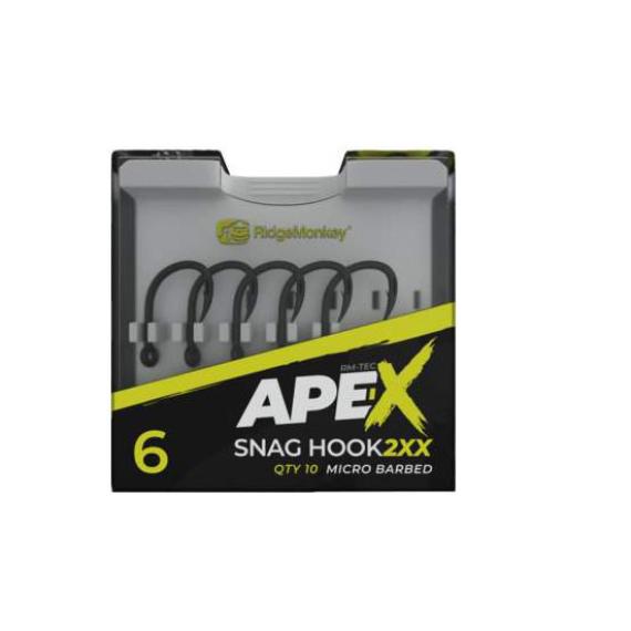 Carlige RidgeMonkey APE-X Snag 2XX Barbed Hooks, 10buc/cutie