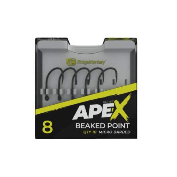 Carlige RidgeMonkey APE-X Beaked Point Barbed Hooks, 10buc/cutie