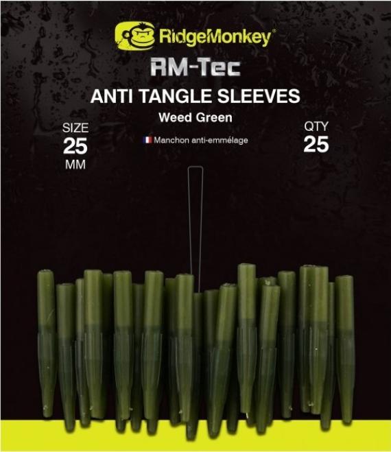 Conuri Antitangle RidgeMonkey RM-Tec Anti Tangle Sleeves, Weed Green, 25buc/plic