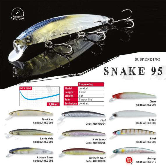 Vobler Colmic Herakles Snake 95SP 9.5cm 9g Ghost Ayu ARHKDO01