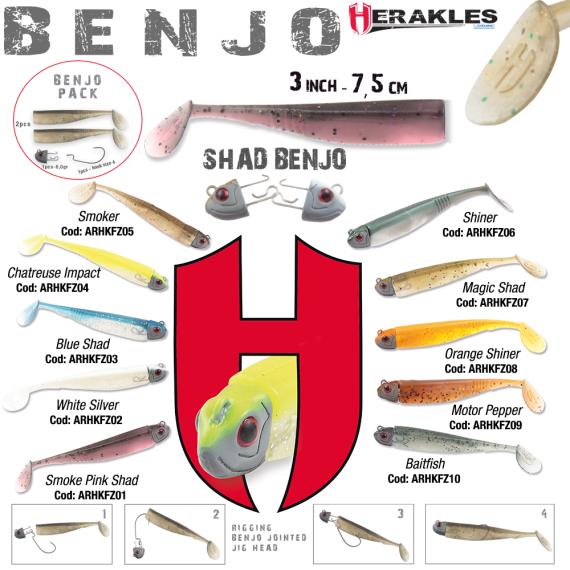 Herakles Combo Shad Benjo 3', 7.5cm, Chartreuse Impact ARHKFZ04