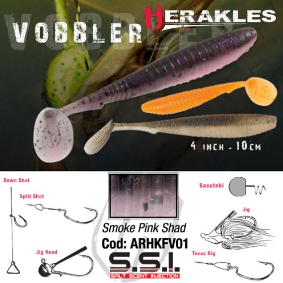 Shad Colmic Herakles Vobbler, Culoare Pink Shad, 10cm, 7buc/plic ARHKFV01