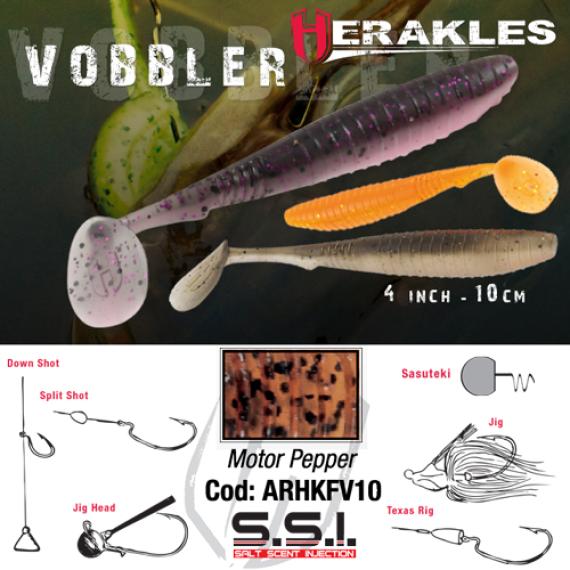 Shad Colmic Herakles Vobbler, Culoare Motor Pepper, 10cm, 7buc/plic ARHKFV10