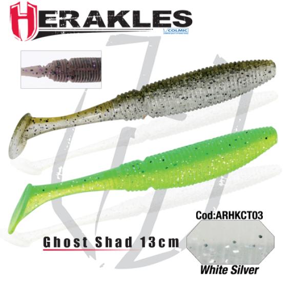 Shad Colmic Herakles Ghost, Culoare White/Silver, 13cm, 4buc/plic ARHKCT03