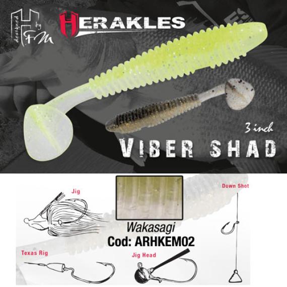 Herakles Viber Shad, 3'' 7.6cm, Wakasagi, 7buc/plic ARHKEM02