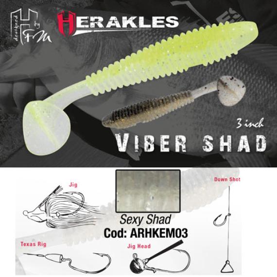 Herakles Viber Shad, 3'' 7.6cm, Sexy Shad, 7buc/plic ARHKEM03