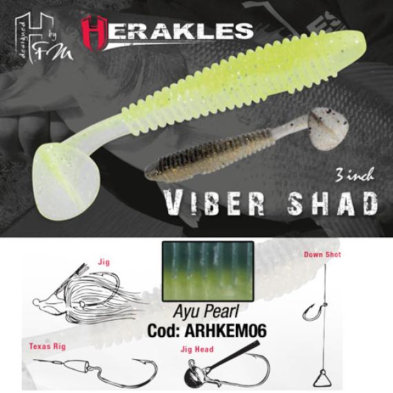 Herakles Viber Shad, 3'' 7.6cm, Ayu Pearl, 7buc/plic ARHKEM06