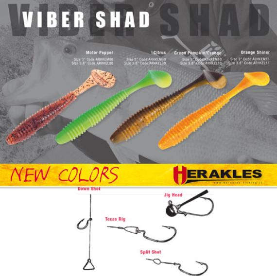 Herakles Viber Shad, 3'' 7.6cm, Motor Pepper, 7buc/plic ARHKEM08