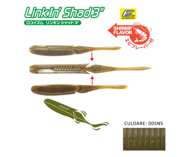Shad Tiemco LinkIn Shad 3", Culoare 005NS, 7.6cm, 9buc/blister 549769086208