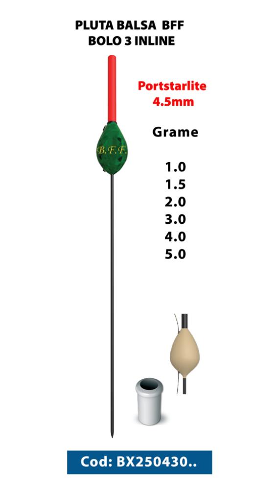 Pluta balsa bff bolo 3 inline 5.0gr portstarlite 4.5mm bx25043050