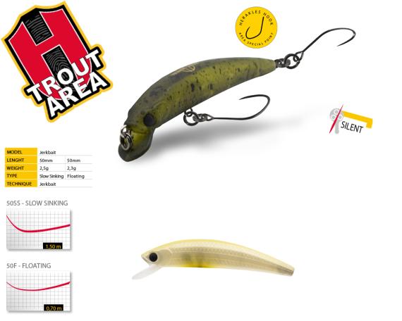 Vobler Herakles Teser 50 Floating, Culoare Live Bait, 5cm, 2.3g ARHKTEF48