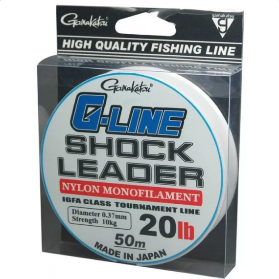 Fir Monofilament Gamakatsu G-Line Shock Leader, Translucid, 50m GK.5133.030