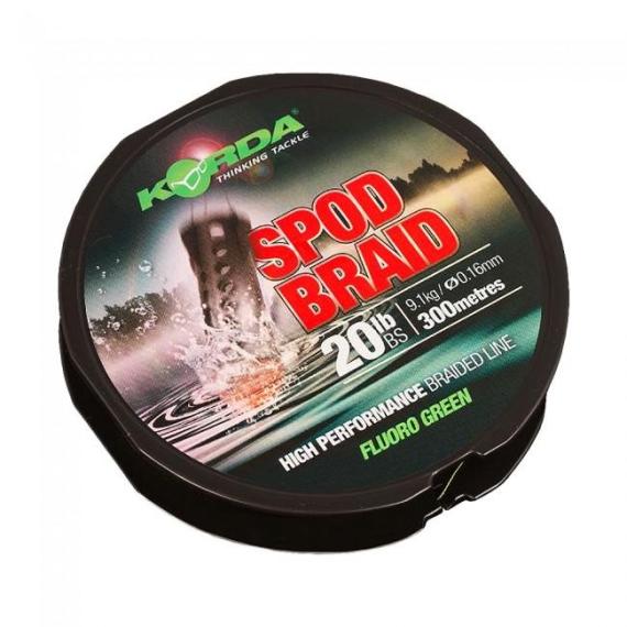 Fir Textil Korda Spod Braid Fluoro Green, 0.16mm, 9.1kg, 300m A.KSPB