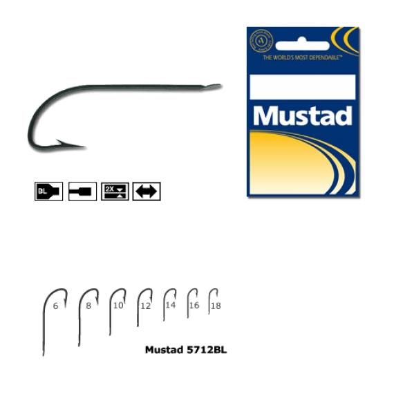 Carlig Mustad Crystal M5712BL, Tija Lunga, Negru, 10buc/plic M.5712BL.10